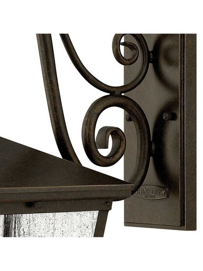 Alternate View of Trellis Medium Outdoor Wall Lantern with Scrolls.