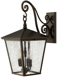Trellis Large Outdoor Wall Lantern with Scrolls