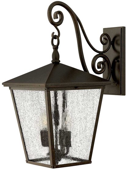 Trellis Large Outdoor Wall Lantern with Scrolls.