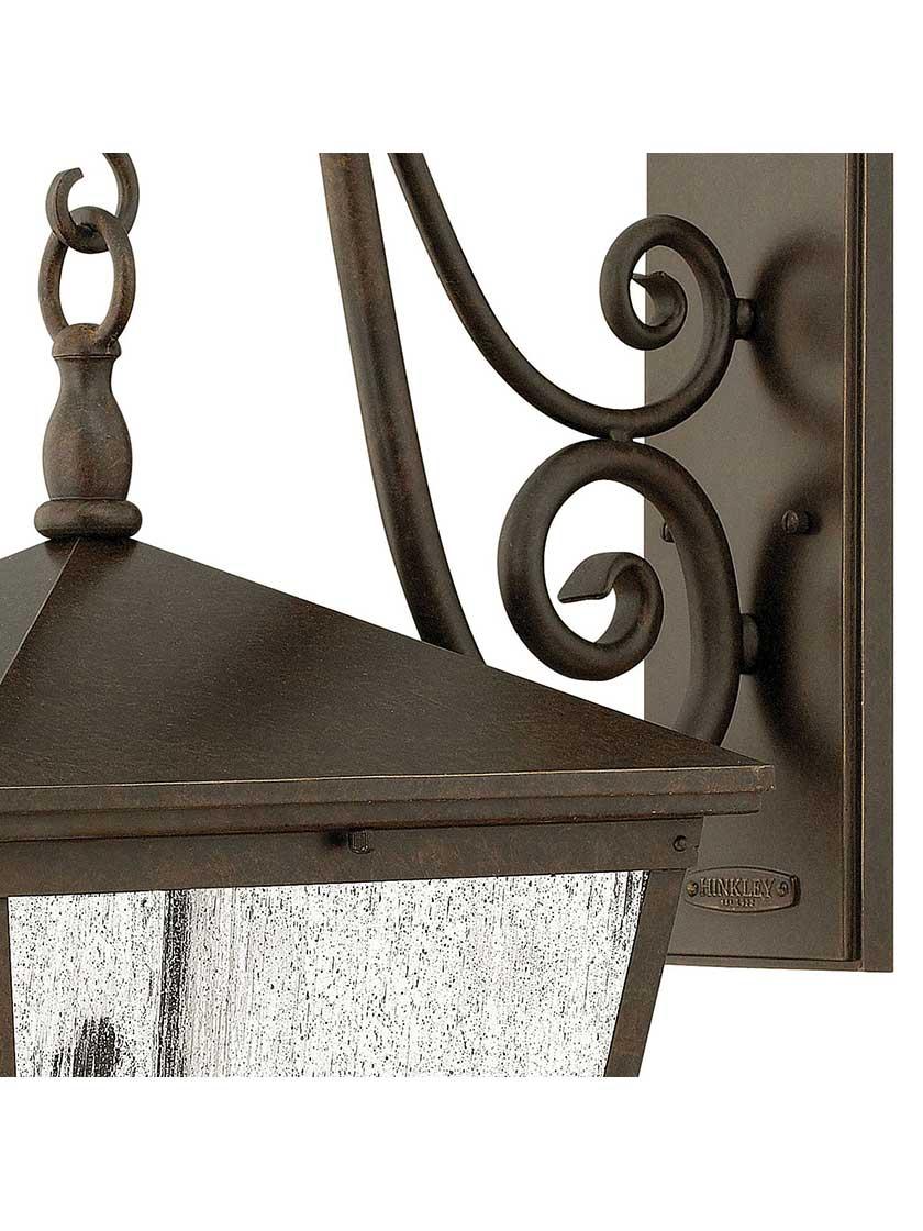 Alternate View of Trellis Extra-Large Outdoor Wall Lantern with Scrolls.