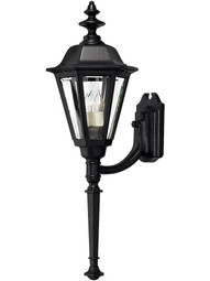 Manor House Large Sconce With Pendant In Satin Black.