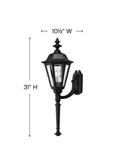 Manor House Large Sconce With Pendant In Satin Black