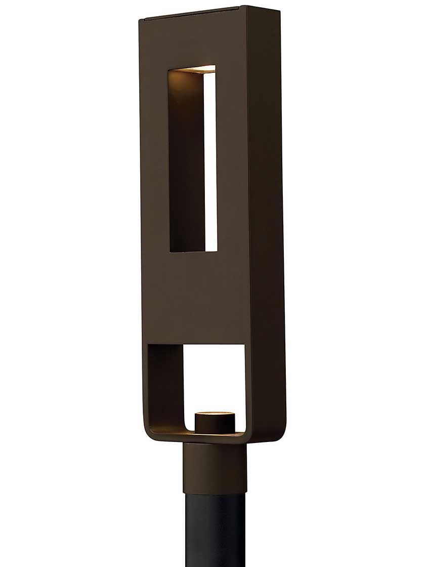 Atlantis Outdoor Post Light with LED Emitter in Bronze.