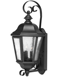 Edgewater Tall 10 inch Outdoor Wall Sconce in Black.