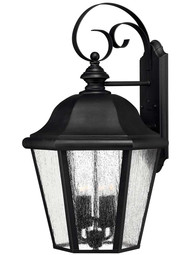 Edgewater 15 inch Outdoor Wall Sconce in Black.
