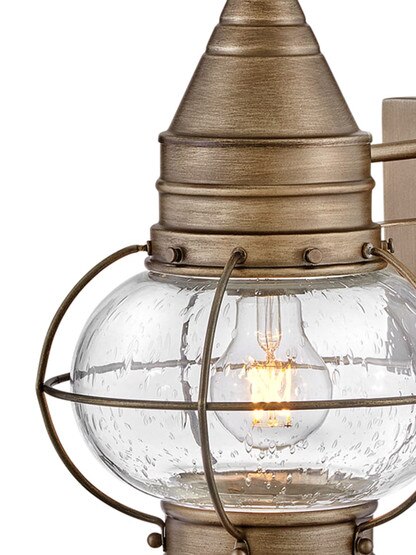 Cape Cod 1 Light Small Wall Mount Lantern in Burnished Bronze