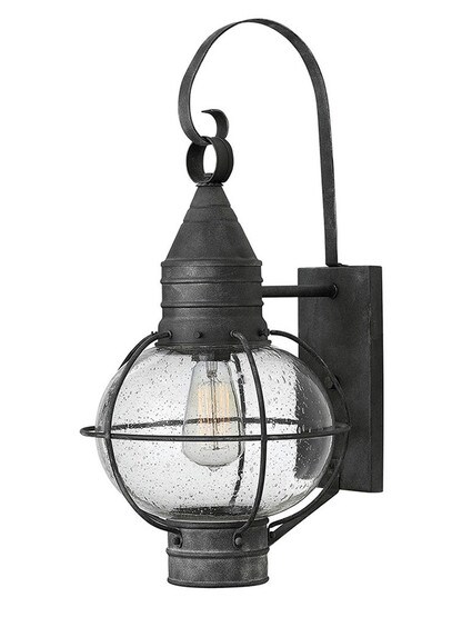 Cape Cod 1 Light Medium Wall Mount Lantern in Aged Zinc
