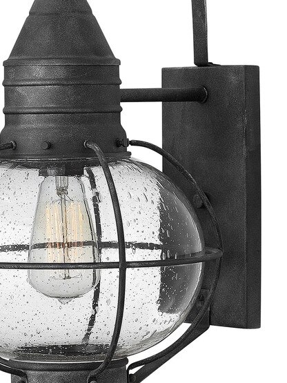 Cape Cod 1 Light Medium Wall Mount Lantern in Aged Zinc