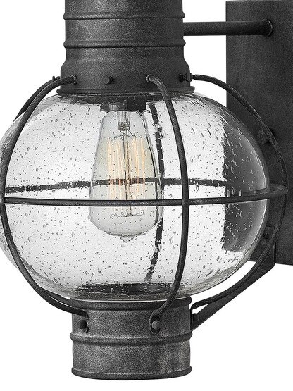 Cape Cod 1 Light Medium Wall Mount Lantern in Aged Zinc