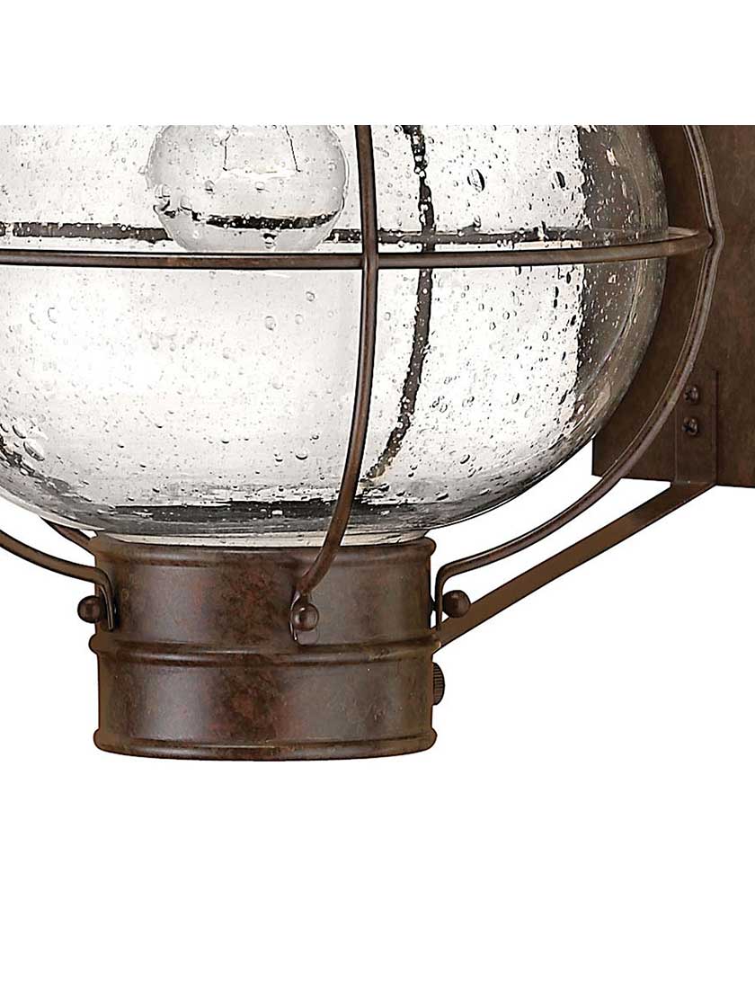 Cape Cod Large Entry Sconce With Clear Seedy Glass