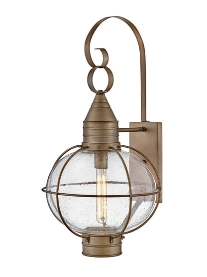 Cape Cod 1 Light Large Wall Mount Lantern in Burnished Bronze