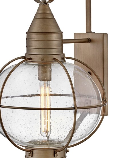 Cape Cod 1 Light Large Wall Mount Lantern in Burnished Bronze