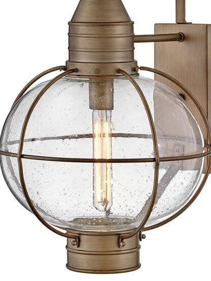 Cape Cod 1 Light Large Wall Mount Lantern in Burnished Bronze