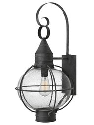 Cape Cod 1 Light Large Wall Mount Lantern in Aged Zinc