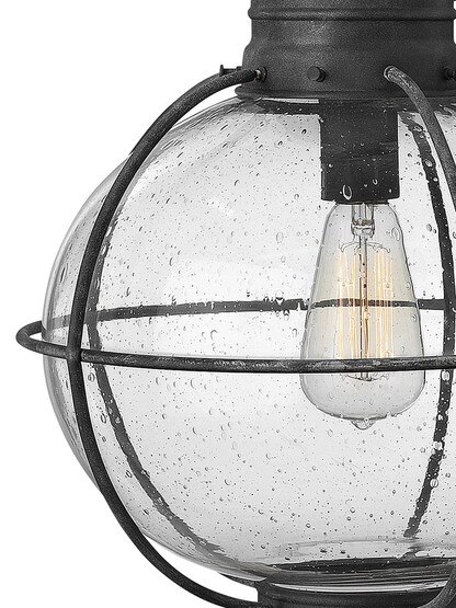 Cape Cod 1 Light Large Wall Mount Lantern in Aged Zinc