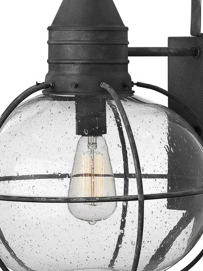 Cape Cod 1 Light Large Wall Mount Lantern in Aged Zinc