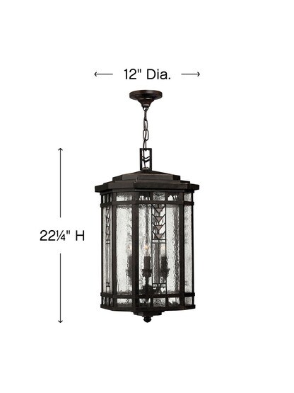 Tahoe Hanging Porch Lantern in Regency Bronze