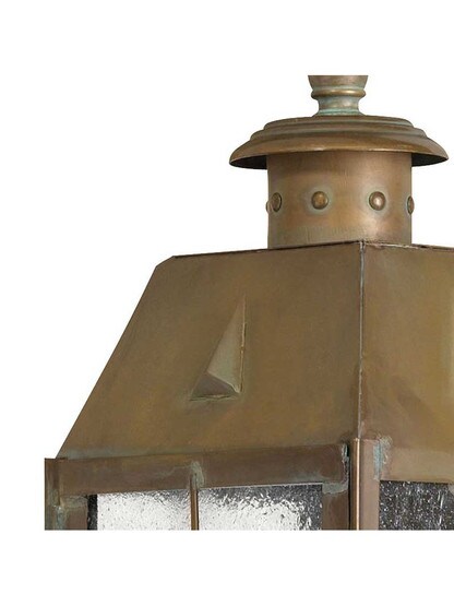 Alternate View 2 of Aged Brass Nantucket Porch Light With Clear Seedy Glass.