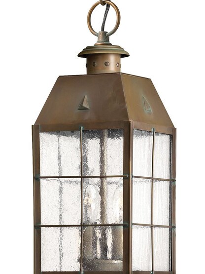 Nantucket Hanging Porch Light With Clear Seedy Glass