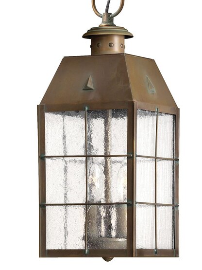 Nantucket Hanging Porch Light With Clear Seedy Glass