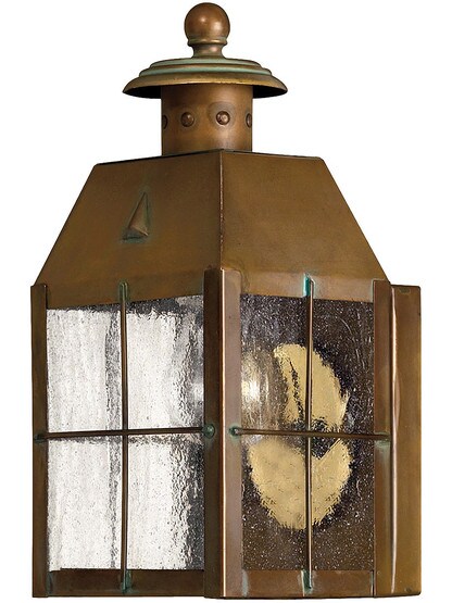 Nantucket Small Porch Light With Clear Seedy Glass.