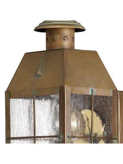 Alternate View of Nantucket Small Porch Light With Clear Seedy Glass.