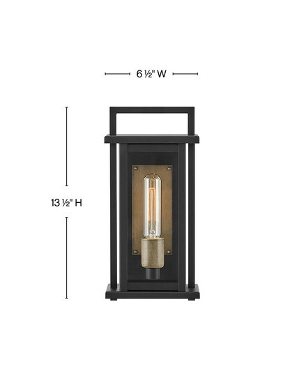 Langston 1 Light Small Wall Mount Lantern in Black