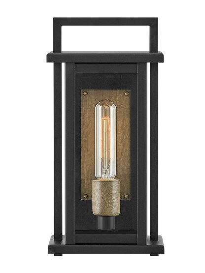 Langston 1 Light Small Wall Mount Lantern in Black