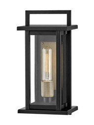 Langston 1 Light Small Wall Mount Lantern in Black