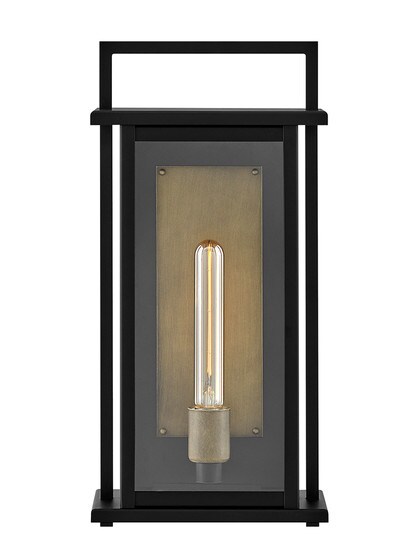Langston 1 Light Medium Wall Mount Lantern in Black