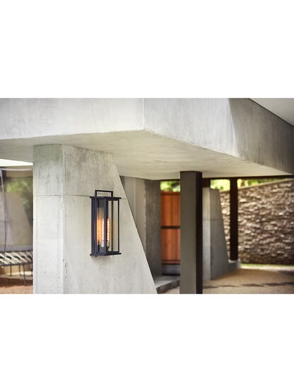 Langston 2 Light Extra Large Wall Mount Lantern in Black