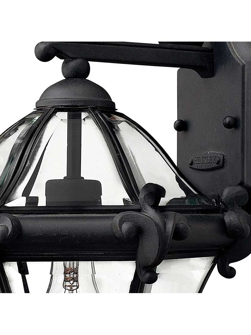 Alternate View of San Clemente Small Exterior Sconce In Museum Black