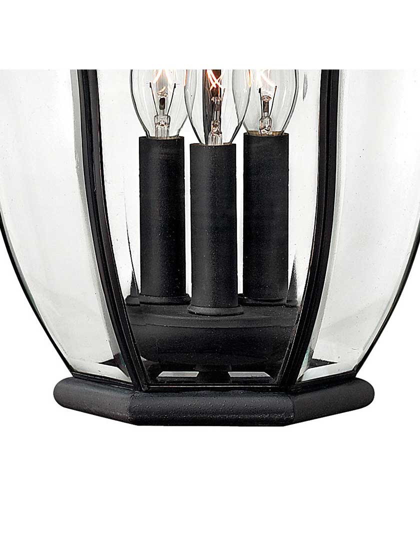 Alternate View of San Clemente Hanging Exterior Light In Museum Black