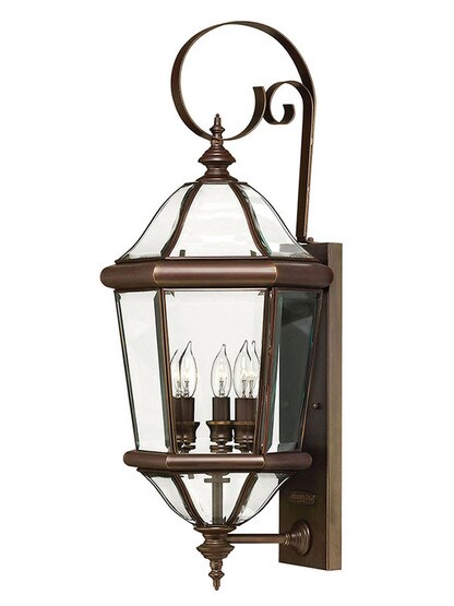 Augusta 3 Light Medium Wall Mount Lantern in Copper Bronze
