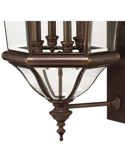 Augusta 4 Light Large Wall Mount Lantern in Copper Bronze
