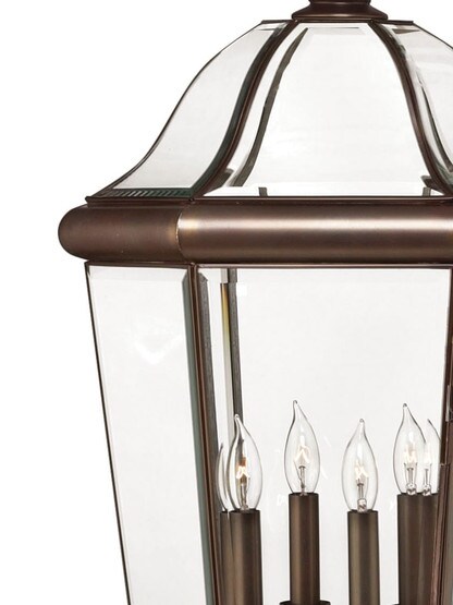 Augusta 4 Light Large Wall Mount Lantern in Copper Bronze