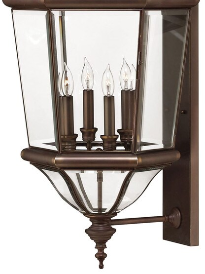Augusta 4 Light Large Wall Mount Lantern in Copper Bronze