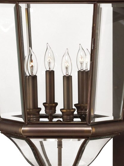 Augusta 4 Light Large Wall Mount Lantern in Copper Bronze