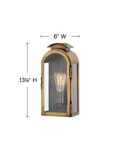 Alternate View of Rowley 1-Light Outdoor 13 1/4-Inch Wall Mount.