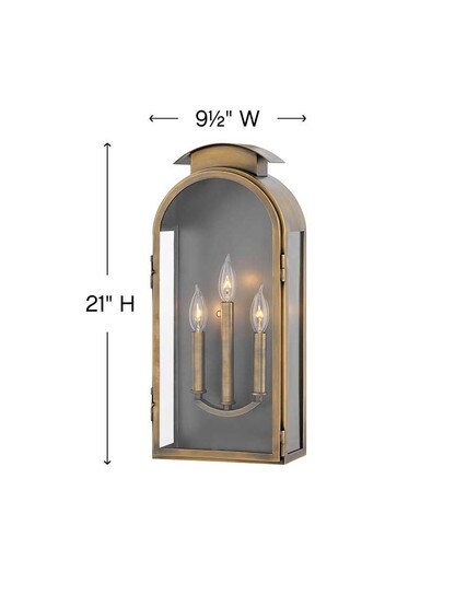 Alternate View 2 of Rowley 3-Light Outdoor 21-Inch Wall Mount.