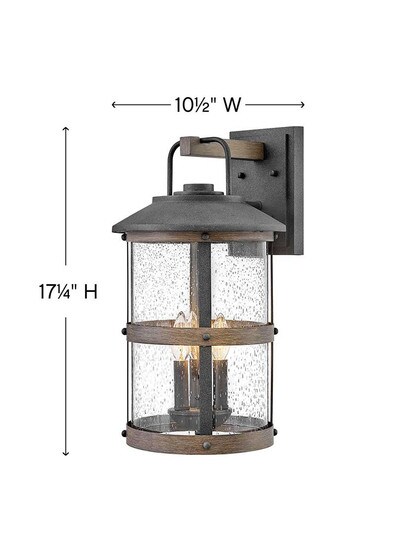 Alternate View of Lakehouse Large Outdoor 3-Light Wall Mount.