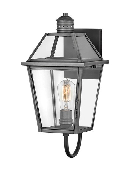 Nouvelle 1 Light Small Wall Mount Lantern in Blackened Brass