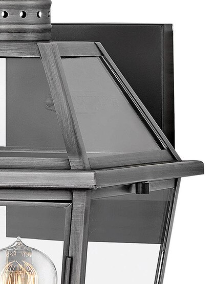 Nouvelle 1 Light Small Wall Mount Lantern in Blackened Brass