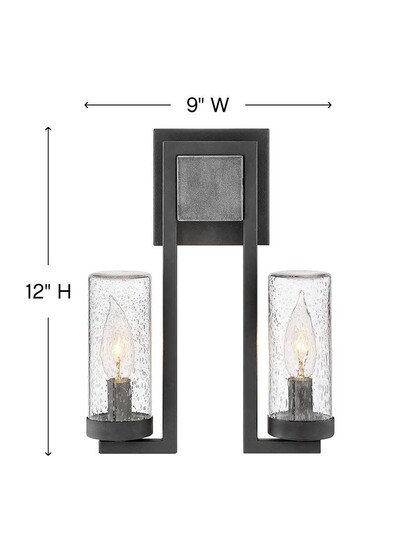 Alternate View of Sawyer 2-Light Outdoor Wall Mount.