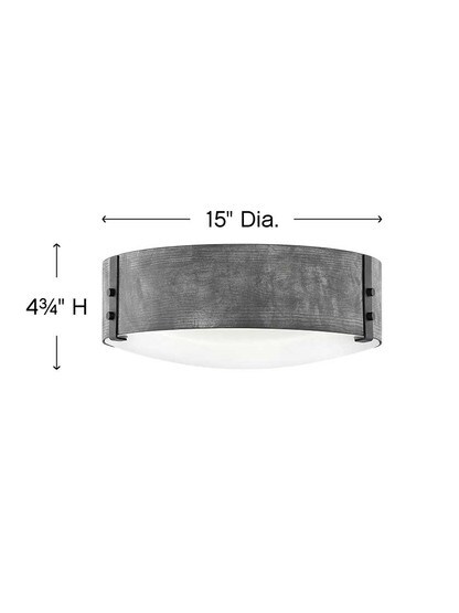 Alternate View of Sawyer 3-Light Outdoor Flush Mount.