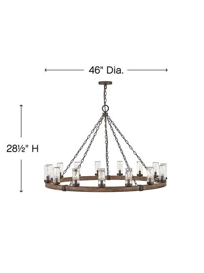 Alternate View of Sawyer 15-Light Outdoor Chandelier.