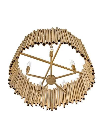 Roca 5 Light Medium Drum Chandelier in Burnished Gold
