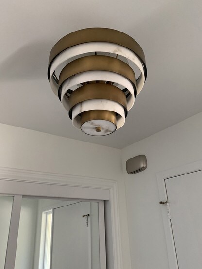 Echelon 3 Light Medium Semi-Flush Mount in Heritage Brass