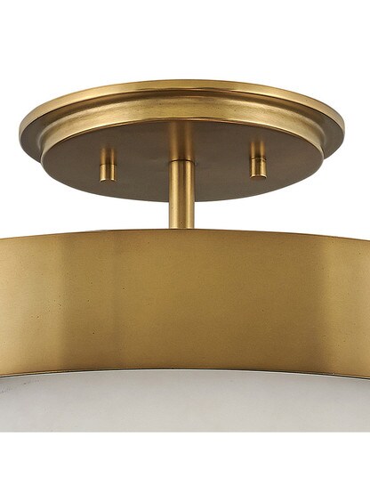 Echelon 3 Light Medium Semi-Flush Mount in Heritage Brass