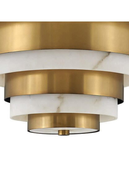 Echelon 3 Light Medium Semi-Flush Mount in Heritage Brass